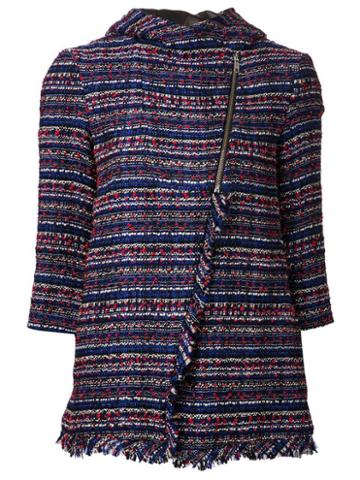 Thakoon Addition Hooded Trapeze Tweed Jacket