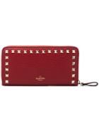Valentino Red Rockstud Leather Wallet