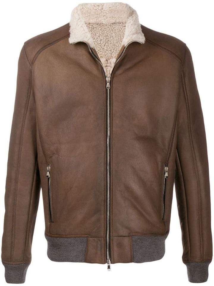 Barba Shearling Lined Jacket - Brown