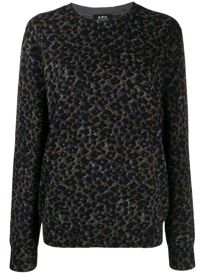 A.p.c. Leopard Print Jumper - Black