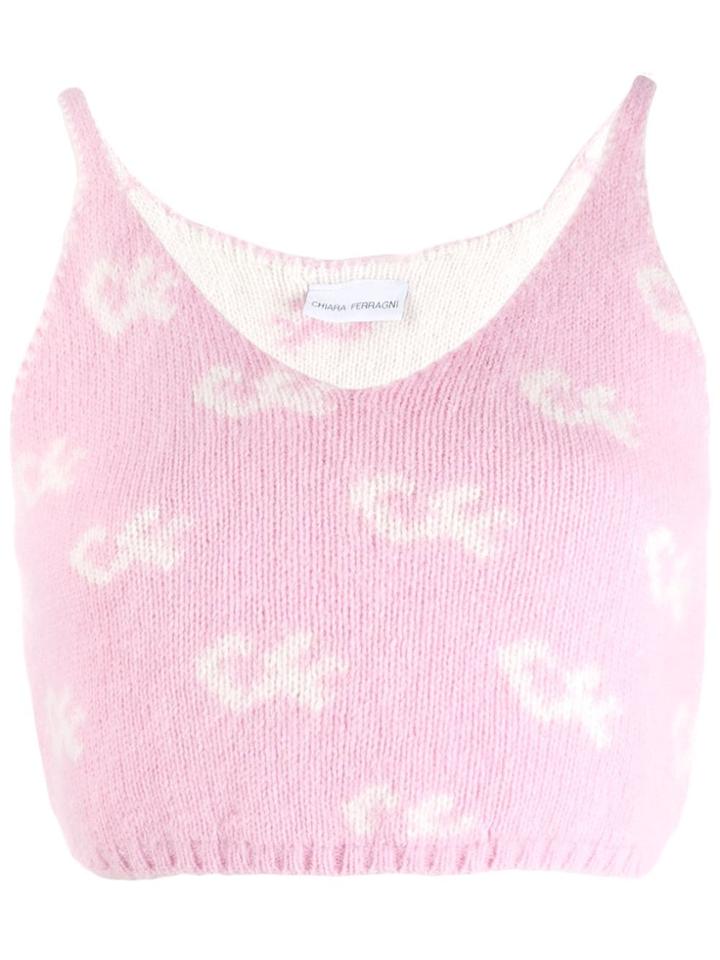 Chiara Ferragni Cropped Tank Top - Pink