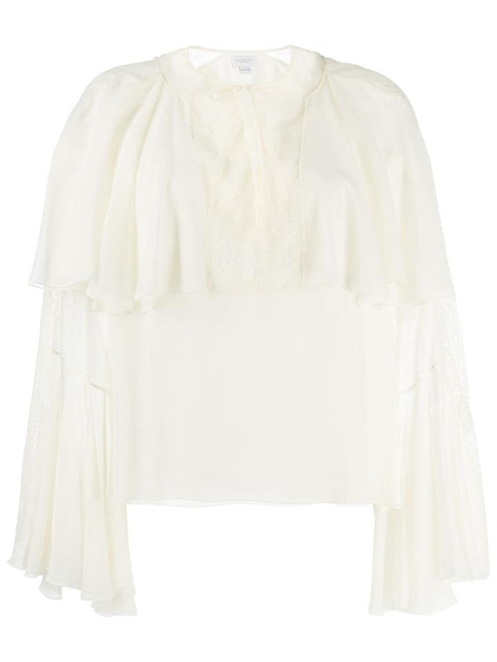 Giambattista Valli Tie Neck Ruffle Blouse - Neutrals