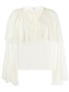 Giambattista Valli Tie Neck Ruffle Blouse - Neutrals