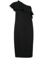 Apiece Apart - One-shoulder Dress - Women - Linen/flax/tencel - 2, Black, Linen/flax/tencel