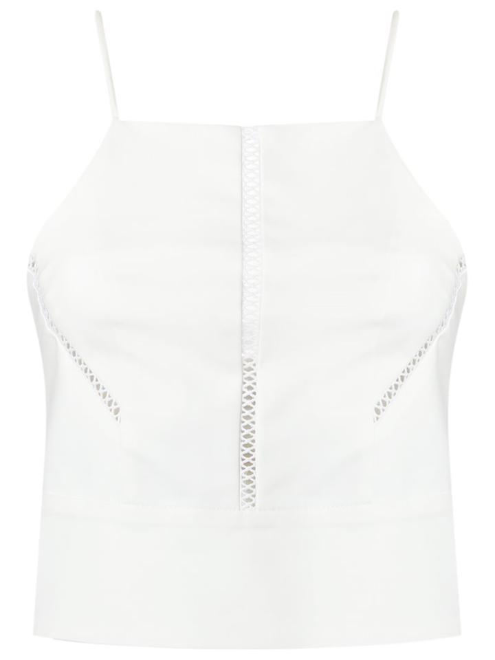 Giuliana Romanno Panels Top, Women's, Size: 38, White, Cotton/elastodiene