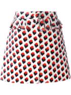 Victoria Victoria Beckham 'plush Jacquard' Skirt, Women's, Size: 8, Red, Viscose/cotton/polyester