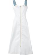 Natasha Zinko Zip Front Denim Dress, Women's, Size: 36, White, Cotton