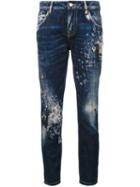 Amen Ripped Skinny Jeans, Women's, Size: 38, Blue, Cotton