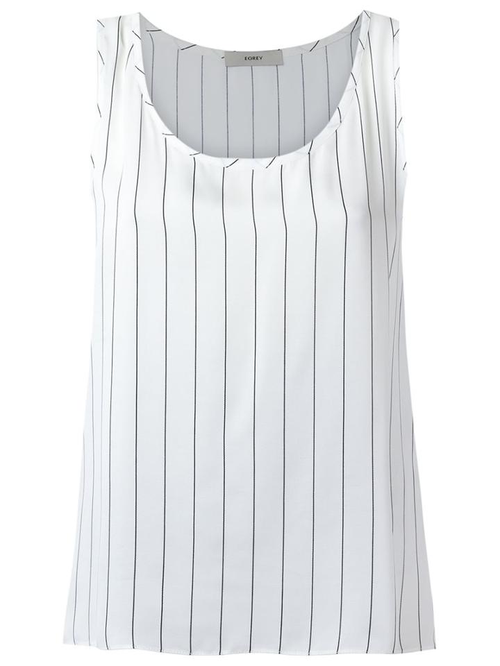 Egrey Striped Tank Top, Women's, Size: 42, White, Viscose