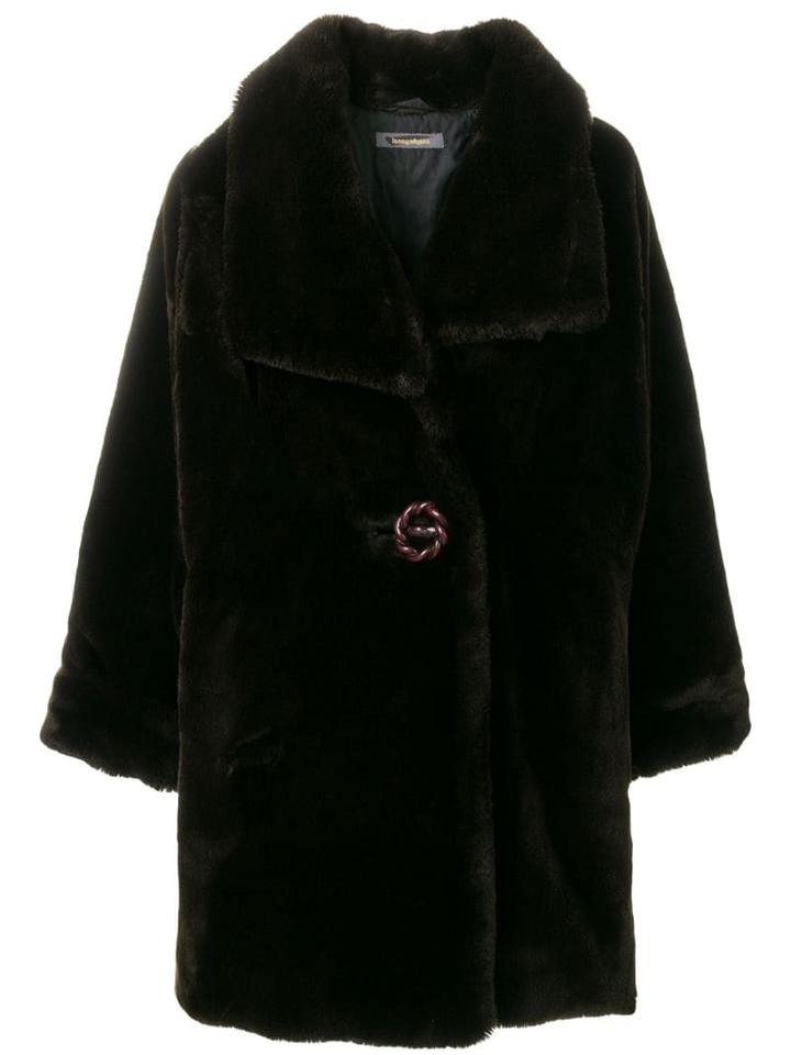 Issey Miyake Pre-owned Faux-fur Oversize Coat - Brown