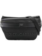 Dolce & Gabbana Logo Embossed Belt Bag - Black