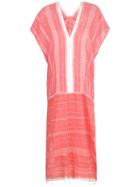 Lemlem Contrast Trim Striped Dress - Red