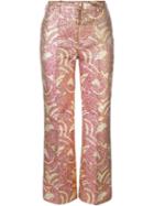 Manoush Sequined Pleated Straight Trousers, Women's, Size: 38, Cotton/metallic Fibre/satin