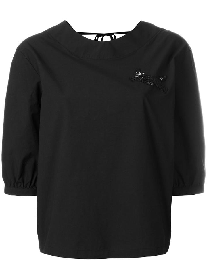Markus Lupfer Sequin Cat 'marley' Top - Black