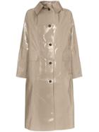 Kassl Editions Patent Buttoned Cotton Blend Coat - Grey