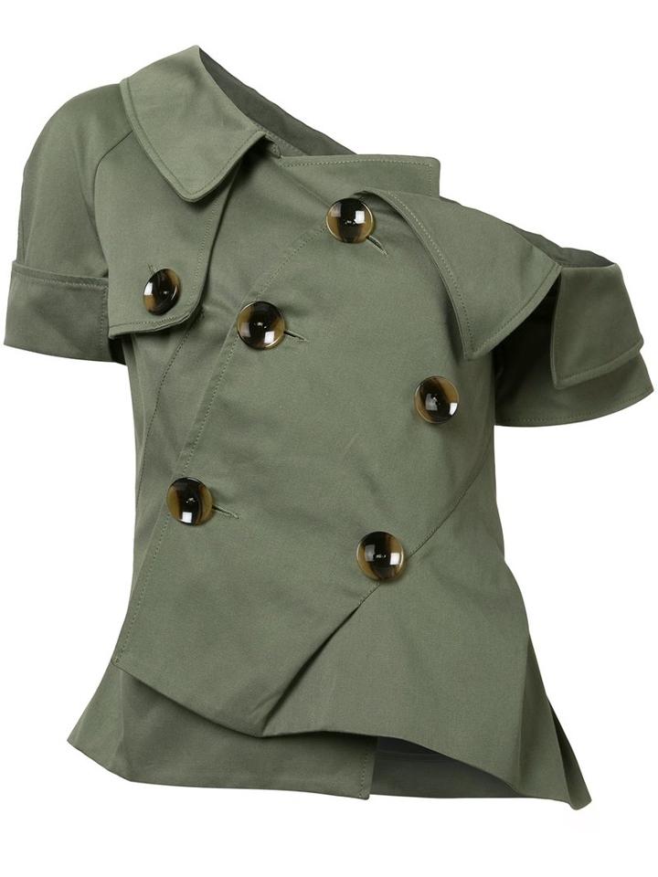 Monse Asymmetric Pointy Dress, Women's, Size: 2, Green, Cotton