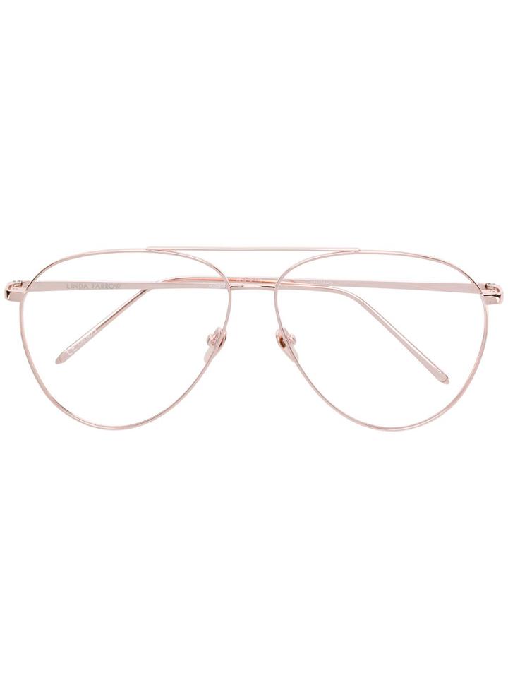 Linda Farrow Aviator Frame Sunglasses - Pink & Purple