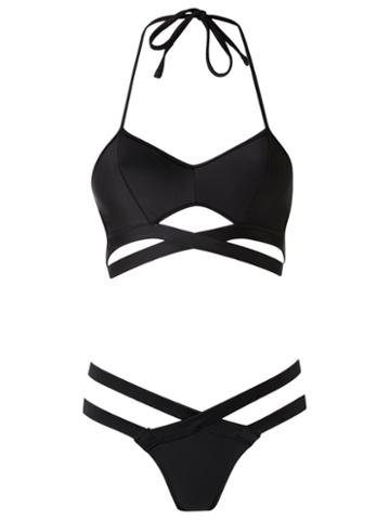 Janiero Strappy Bikini Set, Women's, Size: P, Black, Polyamide/spandex/elastane