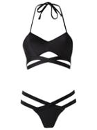Janiero Strappy Bikini Set, Women's, Size: P, Black, Polyamide/spandex/elastane