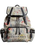 Burberry The Large Rucksack In London Print And Leather - Multicolour