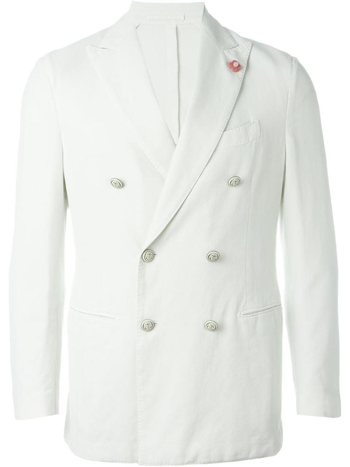 Lardini Jacquard Double Breasted Blazer