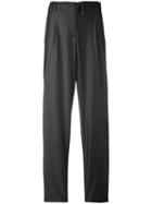 Emporio Armani - Slouched Trousers - Women - Cotton/polyester - 38, Grey, Cotton/polyester