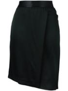 Ann Demeulemeester Wrapped Straight Skirt, Women's, Size: 36, Black, Acetate/cotton/rayon/spandex/elastane