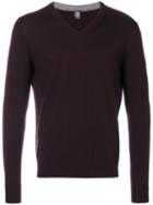 Eleventy - V Neck Sweatshirt - Men - Virgin Wool - M, Red, Virgin Wool