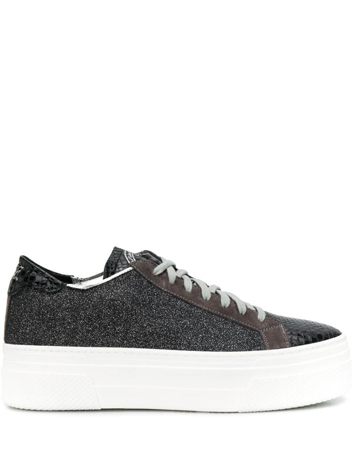 P448 Platform Lace Up Sneakers - Black