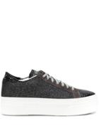 P448 Platform Lace Up Sneakers - Black