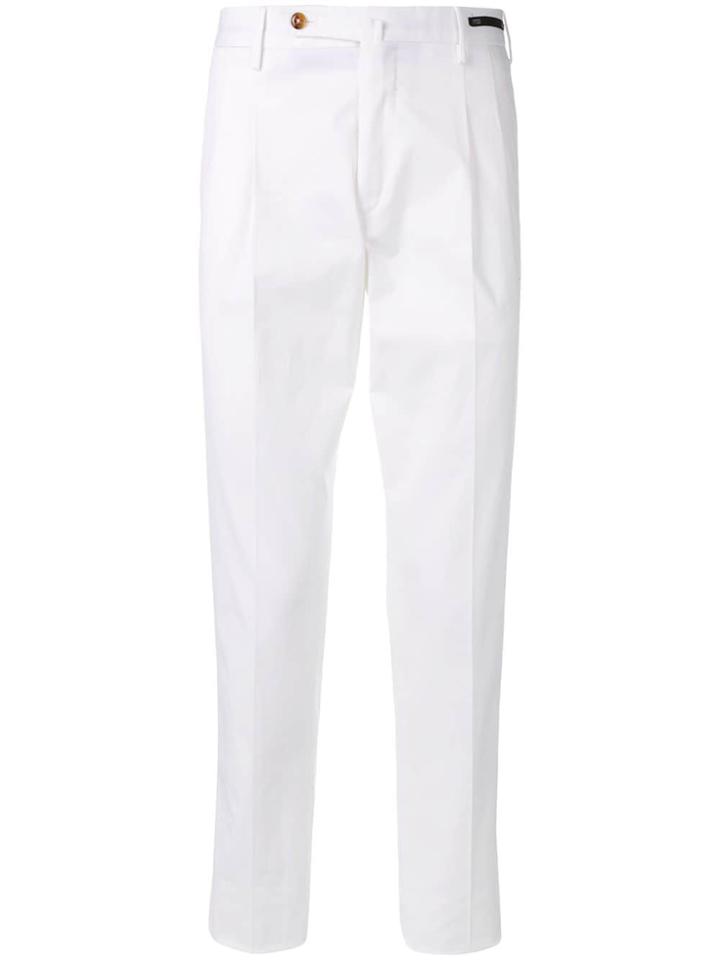 Pt01 Cropped Tailored Chinos - White