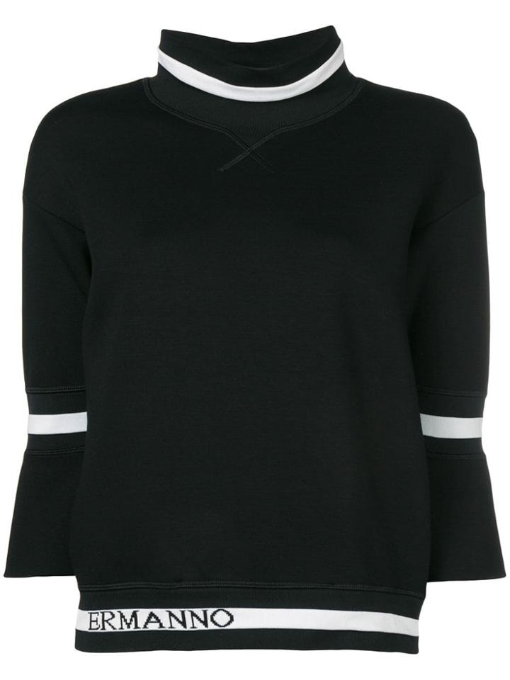 Ermanno Scervino Striped Trim Jumper - Black
