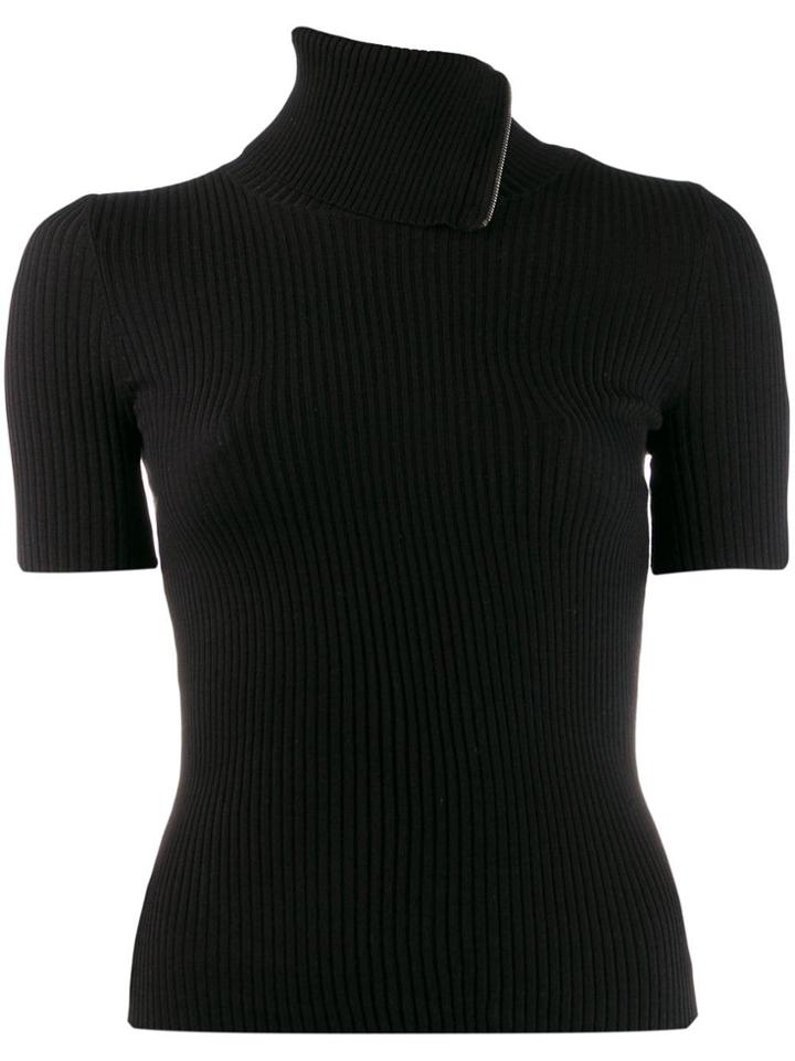 Alexander Wang Zip Detail Knitted Top - Black