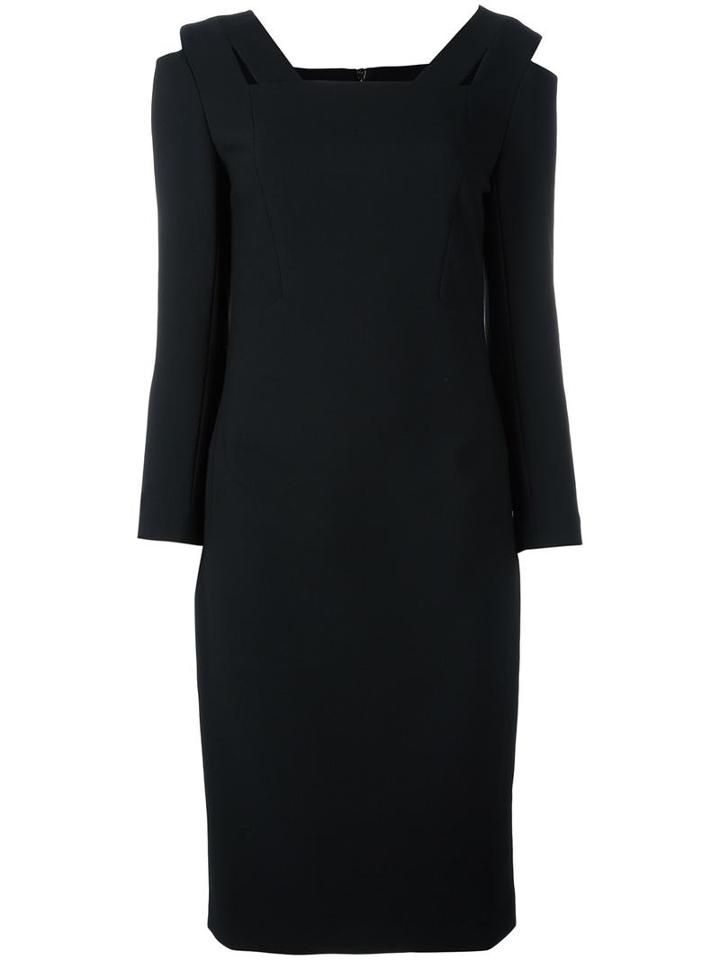 Roland Mouret Fitted Dress, Women's, Size: 14, Black, Polyester/viscose/spandex/elastane/polyamide