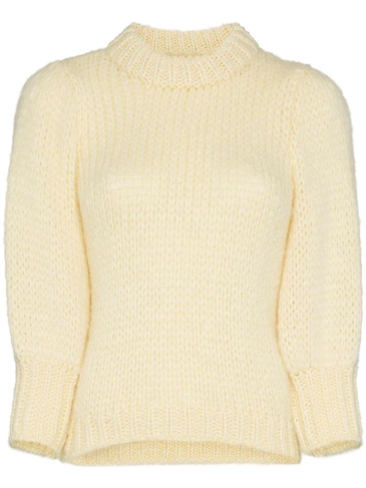 Ganni The Juliard Puff Sleeve Jumper - Neutrals