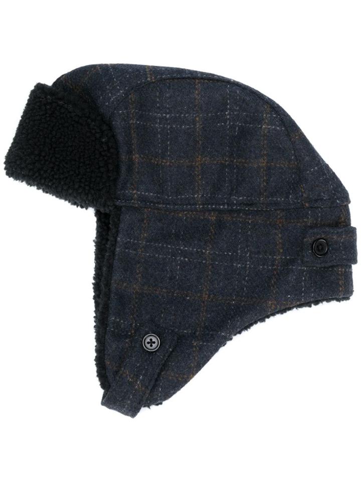 Ps Paul Smith Shearling Trimmed Hat - Blue