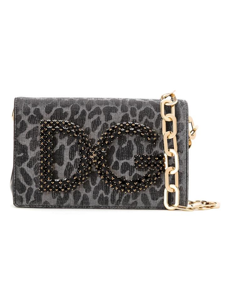 Dolce & Gabbana Animal Effect Shoulder Bag - Black