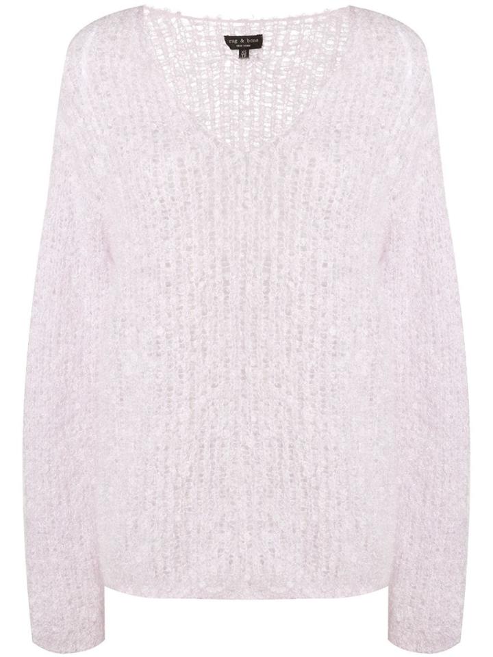 Rag & Bone Freda V-neck Sweater - Pink & Purple
