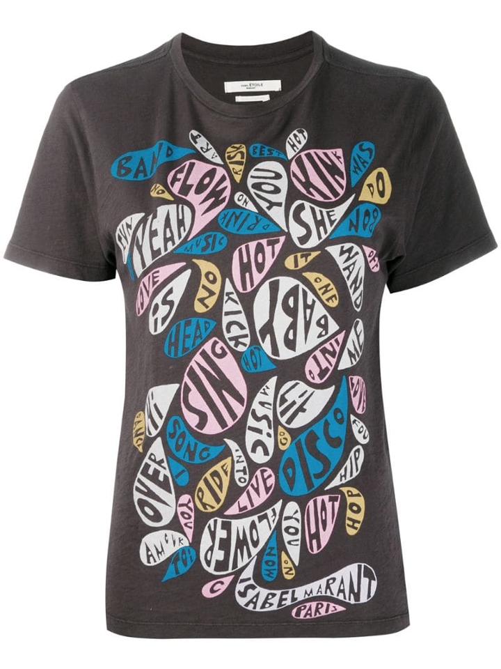 Isabel Marant Étoile Slogan Print T-shirt - Grey