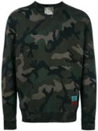 Valentino Camouflage Sweatshirt, Men's, Size: Large, Green, Cotton/polyamide
