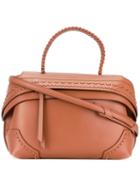 Tod's - Embroidered Tote - Women - Calf Leather - One Size, Nude/neutrals, Calf Leather