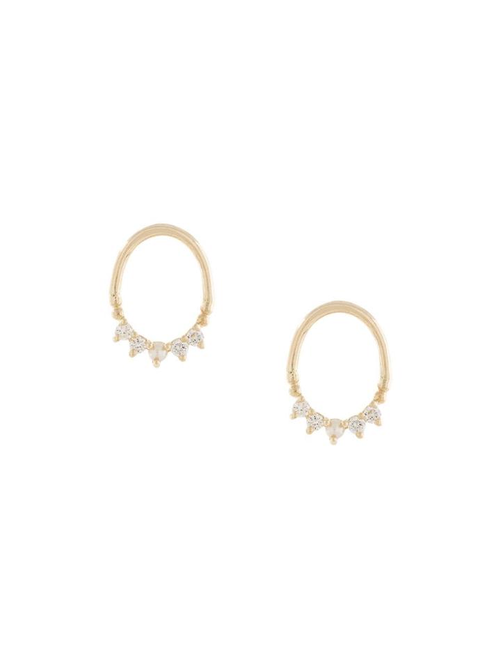 Natalie Marie 14kt Yellow Gold Mahina Diamond And Pearl Studs
