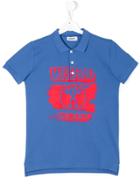 Moschino Kids Teen Logo Print Polo Shirt - Blue