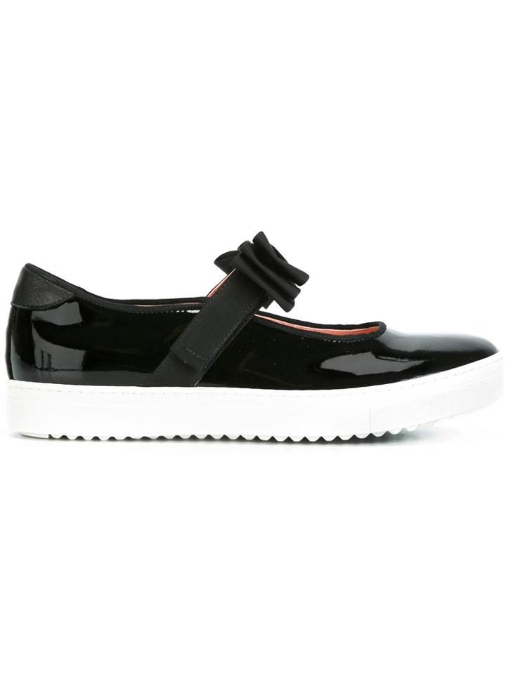 Montelpare Tradition Bow Strap Ballerina Shoes - Black