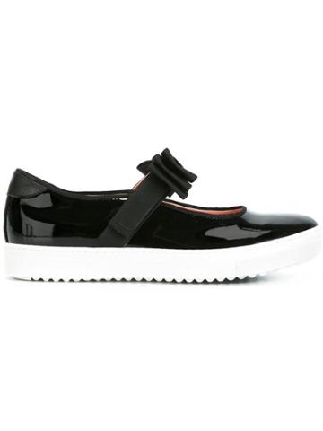 Montelpare Tradition Bow Strap Ballerina Shoes - Black