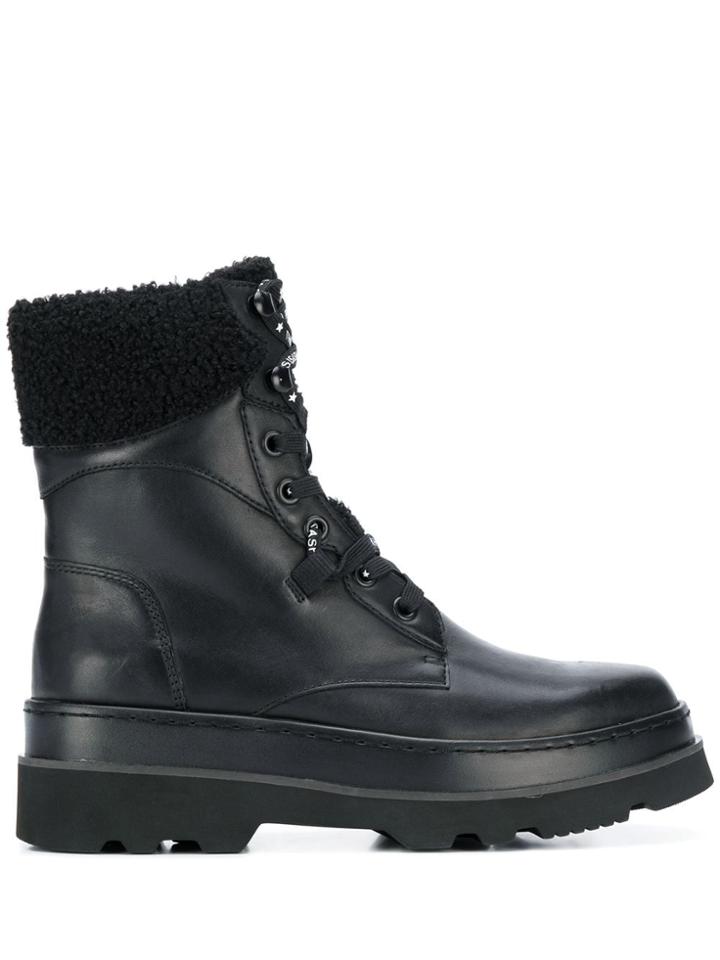 Ash Lace-up Ankle Boots - Black