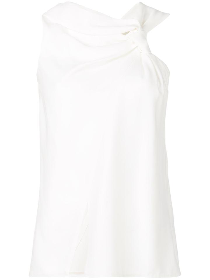 Victoria Beckham Knotted Trim Top - White