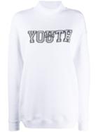 Msgm University Of Youth Print Sweater - White