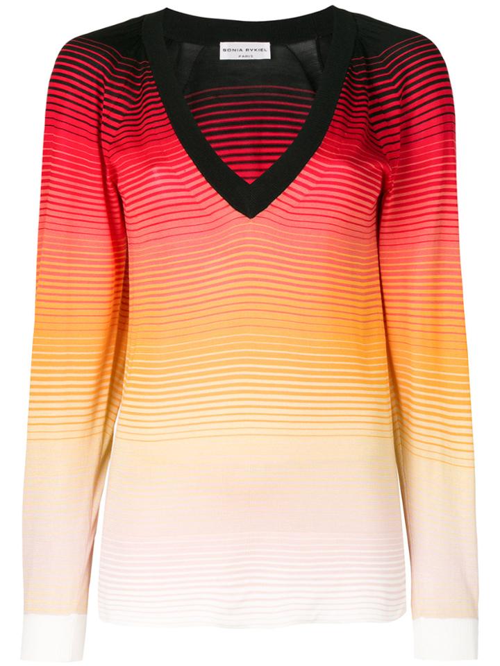 Sonia Rykiel Striped V-neck Sweater - Multicolour