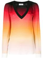 Sonia Rykiel Striped V-neck Sweater - Multicolour